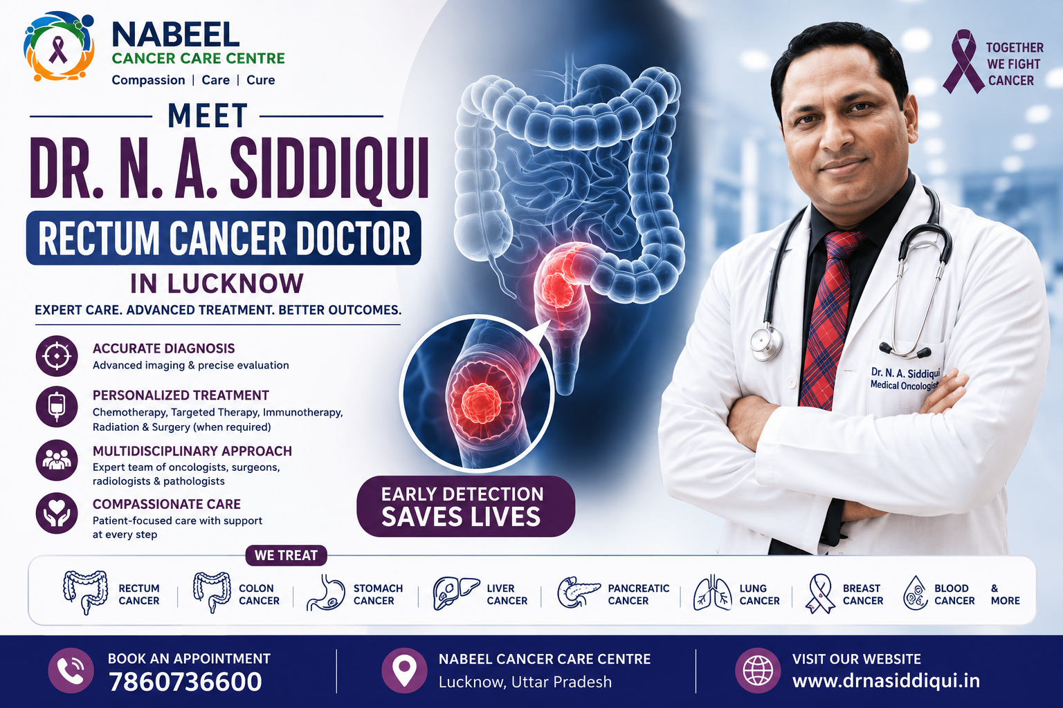 Best Rectum Cancer Doctor in Lucknow Dr N A Siddiqui providing advanced rectal cancer diagnosis and treatment